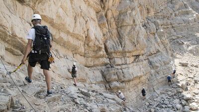 The new Via Ferrata at Jebel Jais, Ras Al Khaimah. Courtesy Ras Al Khaimah