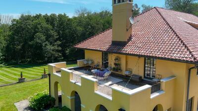 The original terraces, stone walls, pillars and formal gardens have been retained