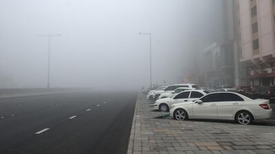 Dense fog in Abu Dhabi on Christmas morning. Khushnum Bhandari / The National.