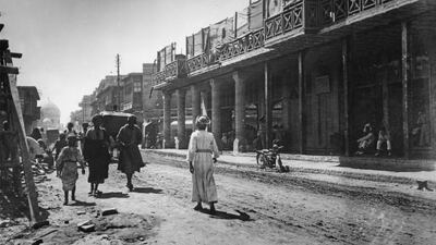 A Baghdad street in the 1940s. Naqqash draws on his own life experiences for his novel. Getty