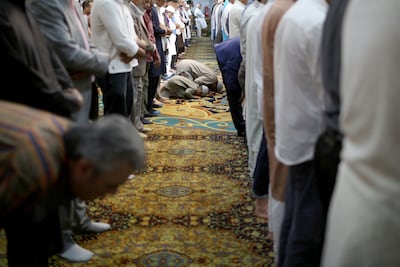 Muslims attend Friday prayers at Manchester Central Mosque. Getty