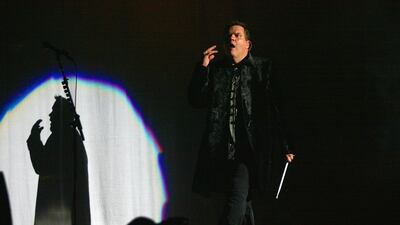 Meat Loaf performing at the Sydney Entertainment Centre in February 2004 in Australia. Getty Images