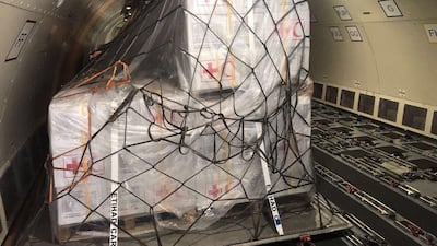 An Airbus A330 aircraft carrying around 50 metric tons of humanitarian aid departed from Dubai’s Al Maktoum Airport for Sierra Leone. Dubai Media Office