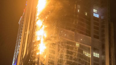 Videos circulated online show the fire rapidly spread upwards as large quantities of burning debris fell onto the streets below.