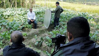 Filming Nepal's Integrity Idol television show. Photo courtesy of Accountability Lab Nepal