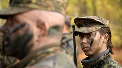 A recruit attends a tank destruction exercise at the Westfalen-Kaserne barracks. AFP