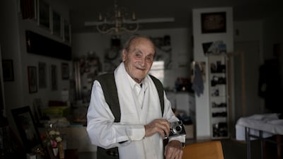 Gad Partok, 93, a Tunisian-born Holocaust survivor, at his home in Ashkelon, southern Israel. AP Photo