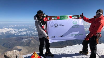 Ahmed Zein Al Yafei has completed a trio of massive mountain climbs in honour of the Year of Zayed. Courtesy Dubai Police