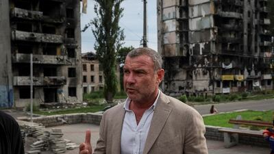 Schreiber visits the town of Borodianka. Reuters