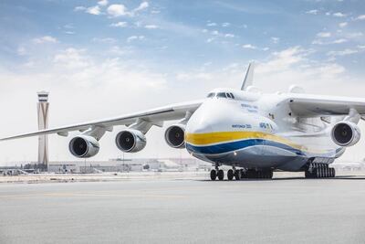 The Antonov AN-225 touching down in Dubai in 2016. Courtesy Dubai Airports