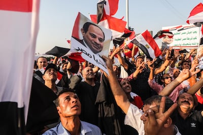 Supporters of Egyptian President Abdel Fattah El Sisi during a rally in Cairo, Egypt. EPA