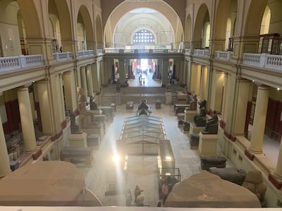 The ground floor of the Egyptian museum in Cairo's central Tahrir square . Hamza Hendawi / The National