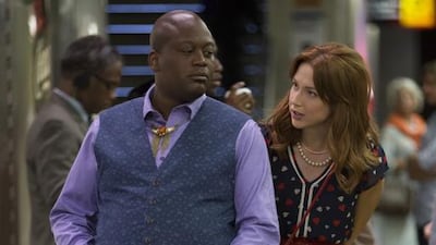 Tituss Burgess and Ellie Kemper in the Netflix TV series Unbreakable Kimmy Schmidt. Eric Liebowitz / Netflix