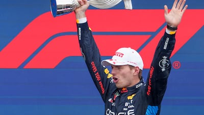 Red Bull's Max Verstappen celebrates his Canadian Grand Prix victory. AP