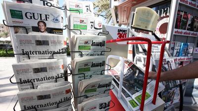 Advertisers’ allocation of spending on print newspapers will decline to 22 per cent by 2017. Pawan Singh / The National