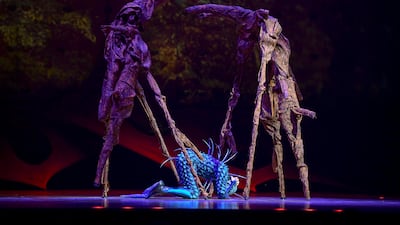 A comedic trio leads in between acrobatic numbers