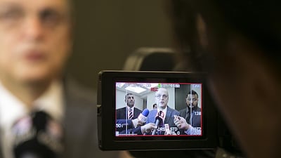 The chairman of National Coalition for Syrian Revolutionary and Opposition Forces, Hadi Bahra. (Mona Al-Marzooqi / The National)