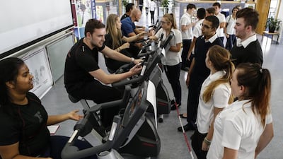 Pratyusha Majumder, Cameron Murray and Samantha Jones at DBS raise money for a trip to South Africa. Antonie Robertson / The National