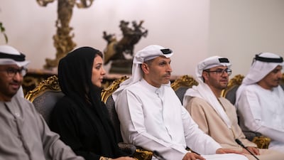 The UAE delegation includes Dr Al Jaber, Ms Al Hashimy, Khaldoon Al Mubarak, member of Abu Dhabi Executive Council, and Dr Ahmed Al Mazrouei, Chairman of the Abu Dhabi Executive Office. Hamad Al Kaabi / UAE Presidential Court