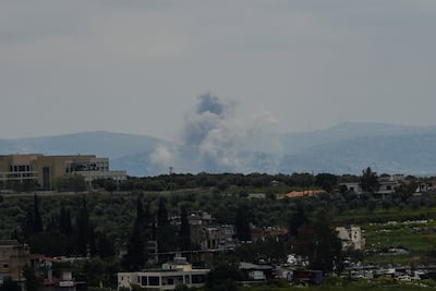 Smoke rises from the site of an Israeli strike on Lebanon. Reuters