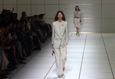 Silvana Armani delivers her first collection at the helm of Giorgio Armani, which closed out the spring/summer 2027 season of Milan Fashion Week. EPA