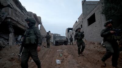 Israeli soldiers near the Jabalia refugee camp, on the outskirts of Gaza city. EPA