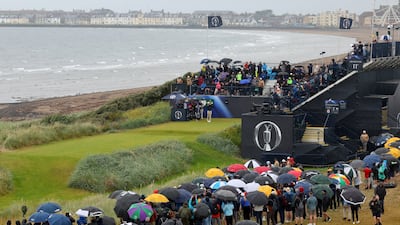 Bryson DeChambeau tees off on the first hole. Getty Images