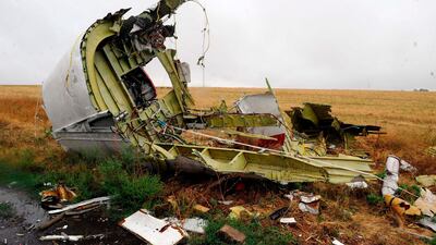 The crash site of the Malaysia Airlines Flight MH17 in the village of Hrabove (Grabovo), some 80 kilometres east of Donetsk. AFP