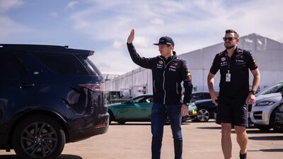Dutch world champion Max Verstappen arrives at Silverstone. EPA