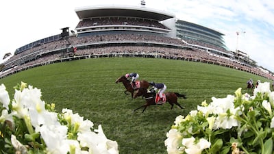 Corey Brown rides #22 Rekindling to win race seven the Emirates Melbourne Cup during Melbourne Cup Day at Flemington Racecourse on November 7, 2017 in Melbourne, Australia. Cianflone / Getty Images