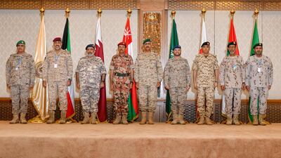 Chiefs of staff of the Gulf Cooperation Council nations' armed forces at the 15th meeting for the Supreme Military Committee of Chiefs of Staff in Kuwait, September 10, 2018. EPA