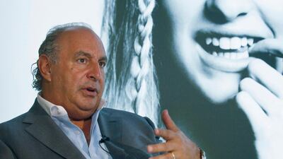 Philip Green speaks during an interview at his new Topshop store in Hong Kong. His company Arcadia has won the backing of Britain’s pensions regulator ahead of a vote of a crucial vote with creditors on Wednesday to save his sprawling fashion empire from falling into administration. AP Photo