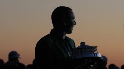 Sergio Garcia, of Spain, holds the Masters trophy. Jonathan Ernst / Reuters