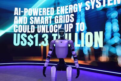 The Humanoid Robot Unitree G1 on display at Adipec 2025. Chris Whiteoak / The National