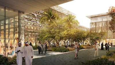 A rendering of Masdar City, which is continuing its eco-friendly aims with the clever use of spatial planning and indigenous plants. Courtesy Masdar