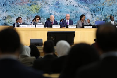 UN human rights chief Volker Turk was among those speaking in Geneva, Switzerland. Chris Whiteoak / The National