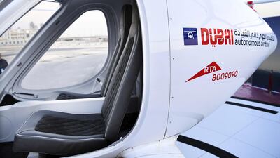 The two-seater AAT, capable of transporting people without human intervention or a pilot, has been supplied by Volocopter, a Germany-based specialist manufacturer of autonomous air vehicles. Courtesy Dubai Media Office