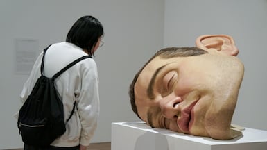 Mask II, part of an exhibition by the Australian sculptor Ron Mueck at Mori Art Museum in Tokyo. Getty Images