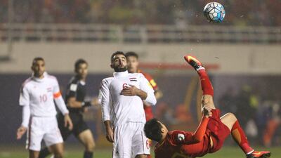 Wu Lei of China in action. Stringer / Reuters