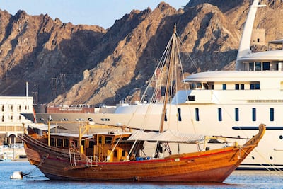 A traditional boat moored in the port of Mutrah in the Omani capital Muscat on September 18, 2020. AFP
