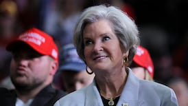 President-elect Donald Trump's next chief of staff Susie Wiles, pictured at a rally on Monday, the eve of the election. Reuters