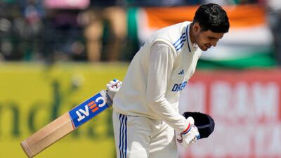 India batter Shubman Gill celebrates his century on Day 2 of the fifth and final Test against England in Dharamsala on Friday, March 8, 2024. AP