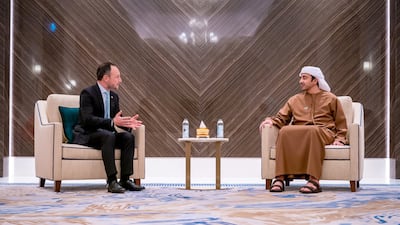 Sheikh Abdullah bin Zayed, Minister of Foreign Affairs and International Co-operation, met Andorra's Prime Minister Xavier Espot Zamora on Friday. Photo: Wam