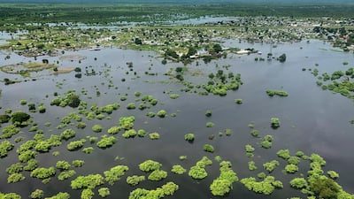 Flooding is seen from the air in the Greater Pibor Administrative Area in South Sudan. Flooding has affected well over a million people across East Africa, another calamity threatening food security on top of a historic locust outbreak and the coronavirus pandemic. AP Photo