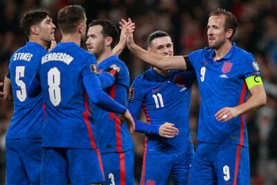 England captain Harry Kane, right, has scored 51 goals in 75 games for the Three Lions. AP