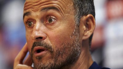 Barcelona manager Luis Enrique during the pre-match press conference on Friday, September 9. Alejandro Garcia / EPA