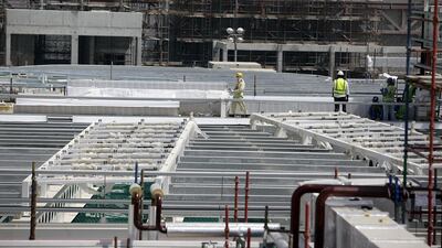 Construction continues on Yas Mall in June. Sammy Dallal / The National