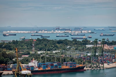 Ships in the Singapore Strait. Getty Images