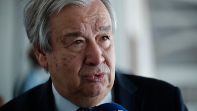 United Nations Secretary General Antonio Guterres said it was 'time to silence the guns and raise the volume for peace'. EPA
