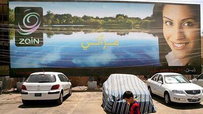 A Zain billboard in Baghdad. The provider's Iraqi unit has established a company through which it will list on the country's exchange.Wathiq Khuzaie / Getty Images